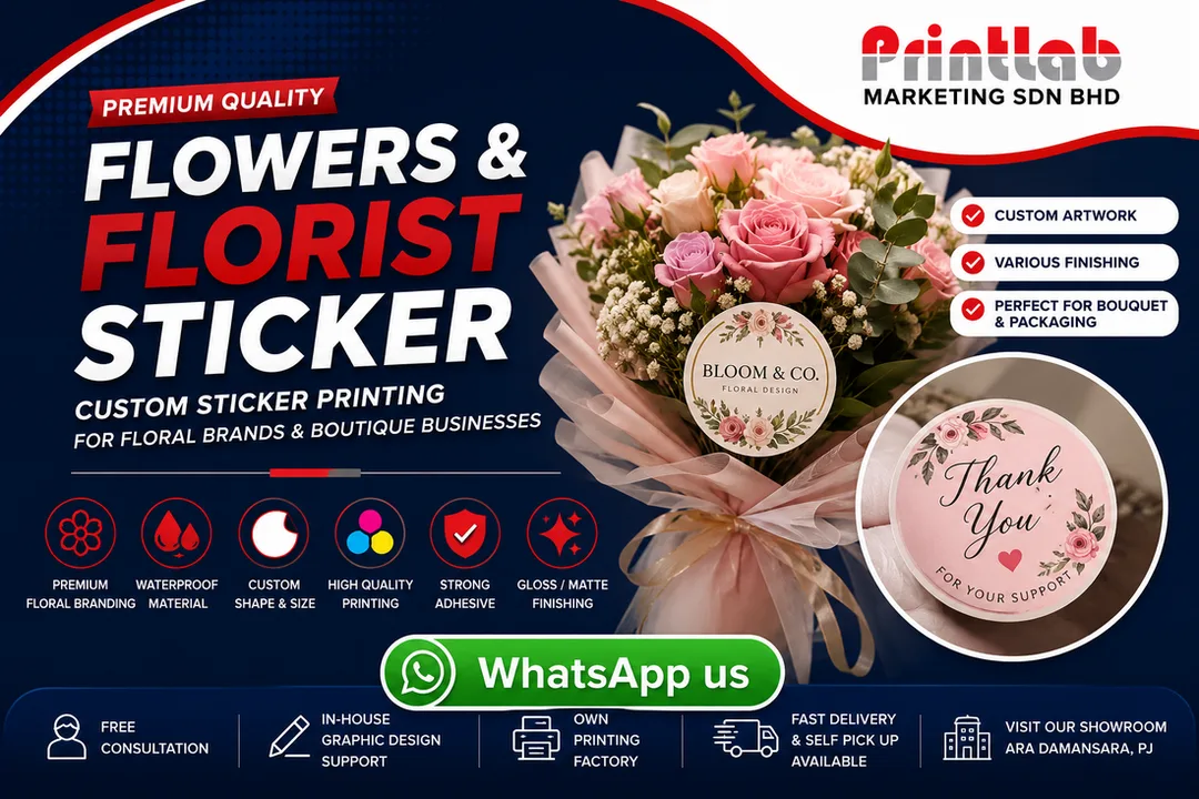 Flowers & Florist Sticker Printing in Petaling Jaya