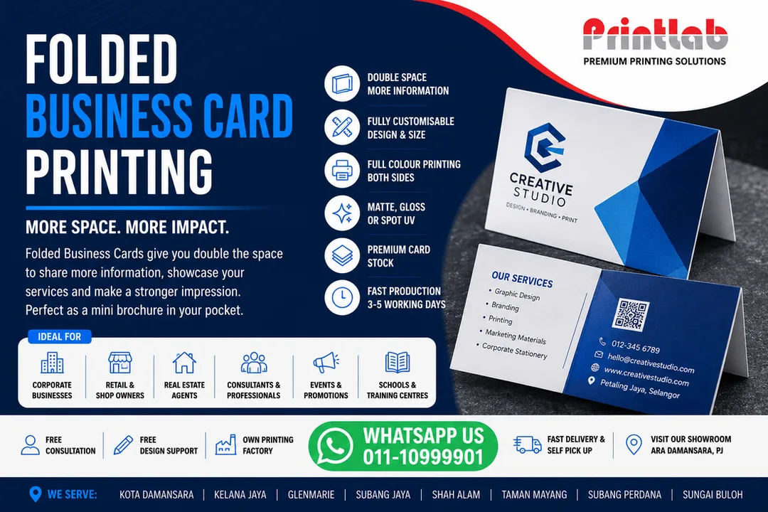 Premium Folded Business Card Printing in Petaling Jaya, Selangor
