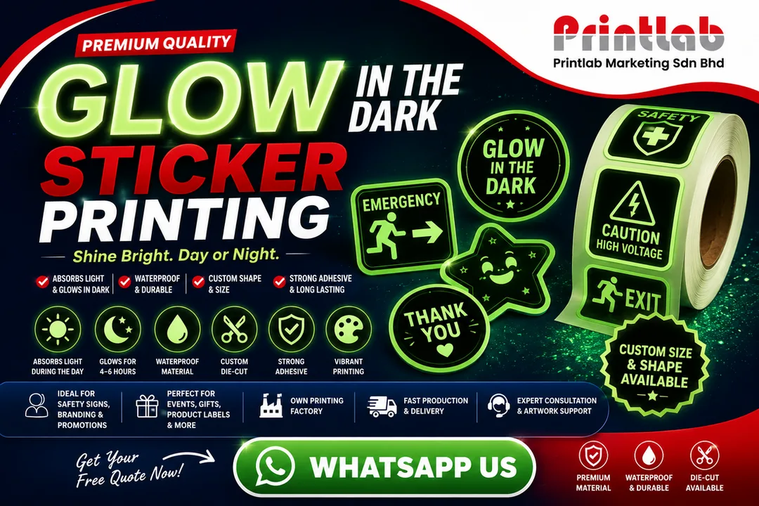 Premium Glow In The Dark Sticker Printing in Petaling Jaya Selangor by Printlab Marketing Sdn Bhd