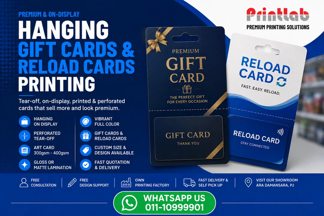  Premium Hanging Gift Cards and Reload Cards Printing in Petaling Jaya, Selangor