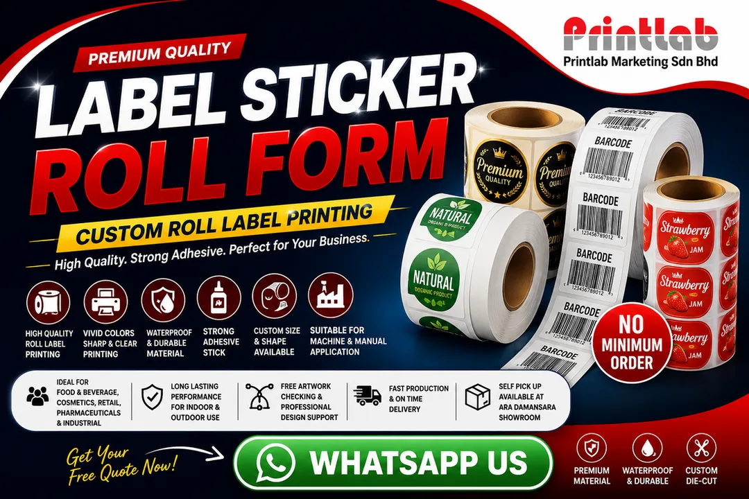 Premium Label Sticker Roll Form Printing in Petaling Jaya Selangor by Printlab Marketing Sdn Bhd