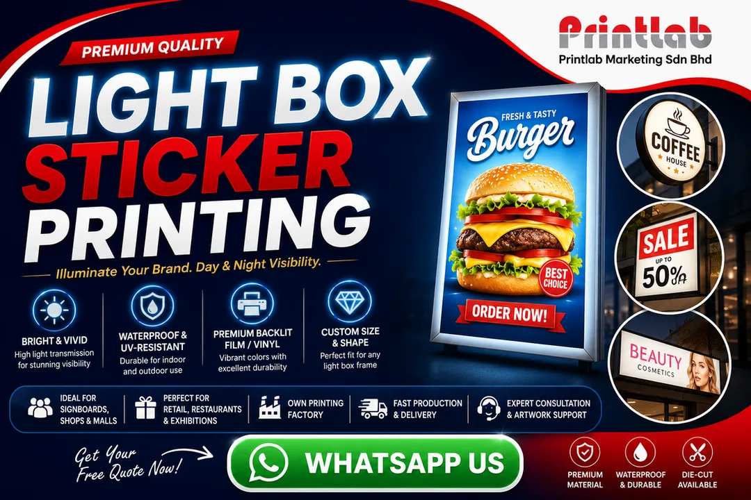 Premium Light Box Sticker Printing in Petaling Jaya Selangor by Printlab Marketing Sdn Bhd