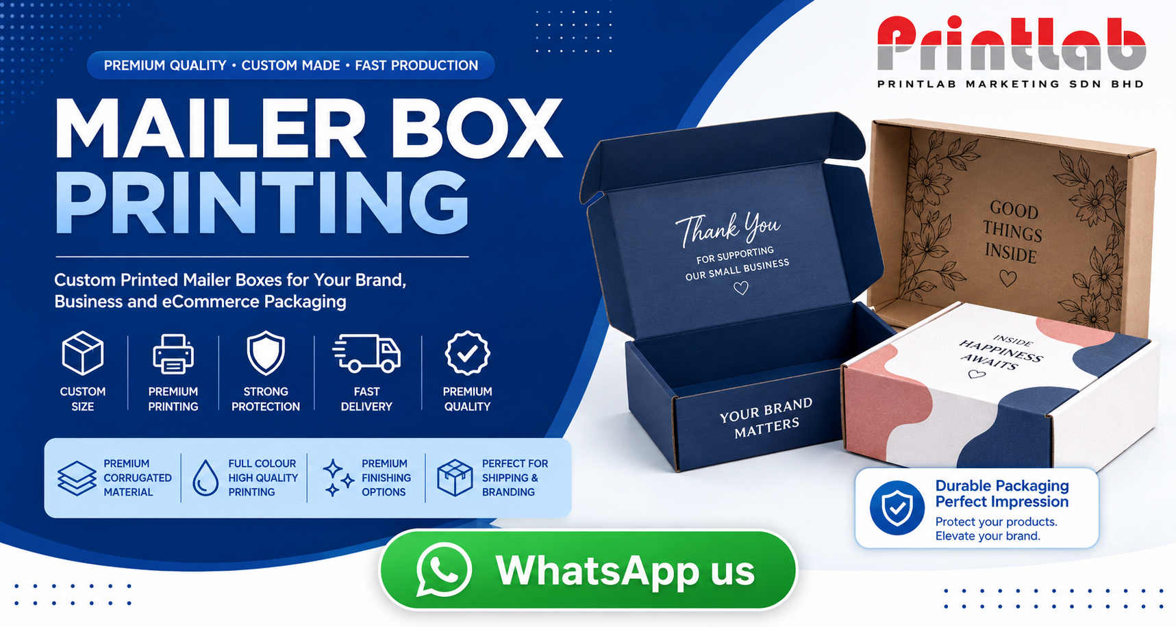 Premium Custom Mailer Box Printing in Petaling Jaya by Printlab Marketing Sdn Bhd