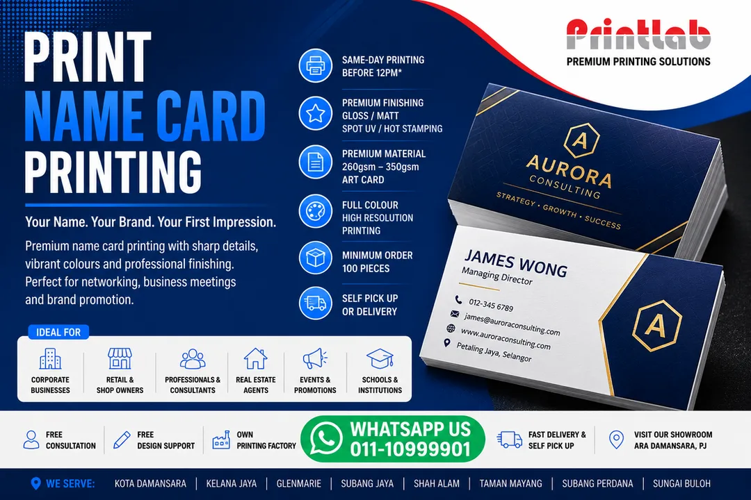 Premium Name Card Printing in Petaling Jaya, Selangor