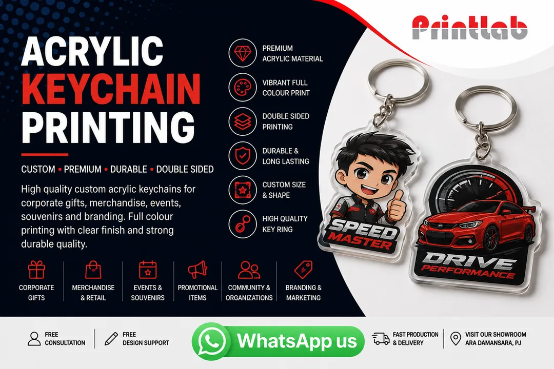 Custom Acrylic Keychain Printing Supplier in Petaling Jaya Selangor Malaysia