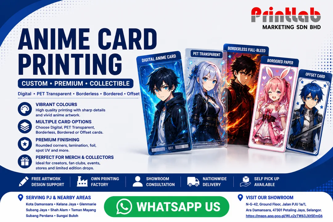 Anime Card Printing by Printlab Marketing Sdn Bhd in Ara Damansara PJ