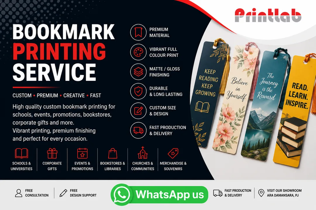 Custom Bookmark Printing Supplier in Petaling Jaya Selangor Malaysia