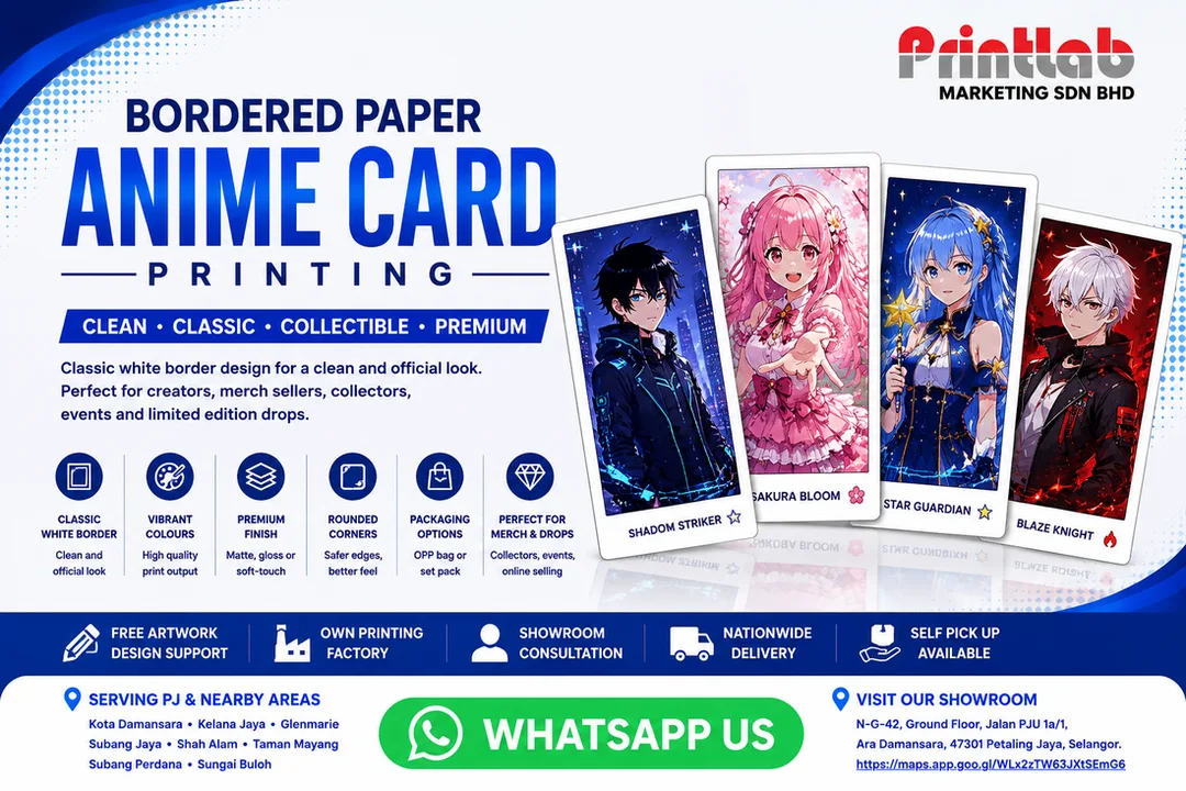Bordered Paper Anime Card Printing by Printlab Marketing Sdn Bhd in Ara Damansara PJ