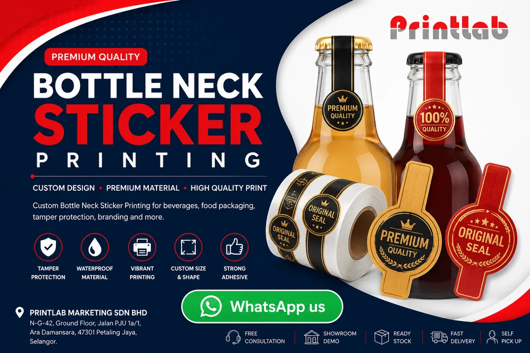 Premium Bottle Neck Sticker Printing Supplier in Petaling Jaya SelangorPicture
