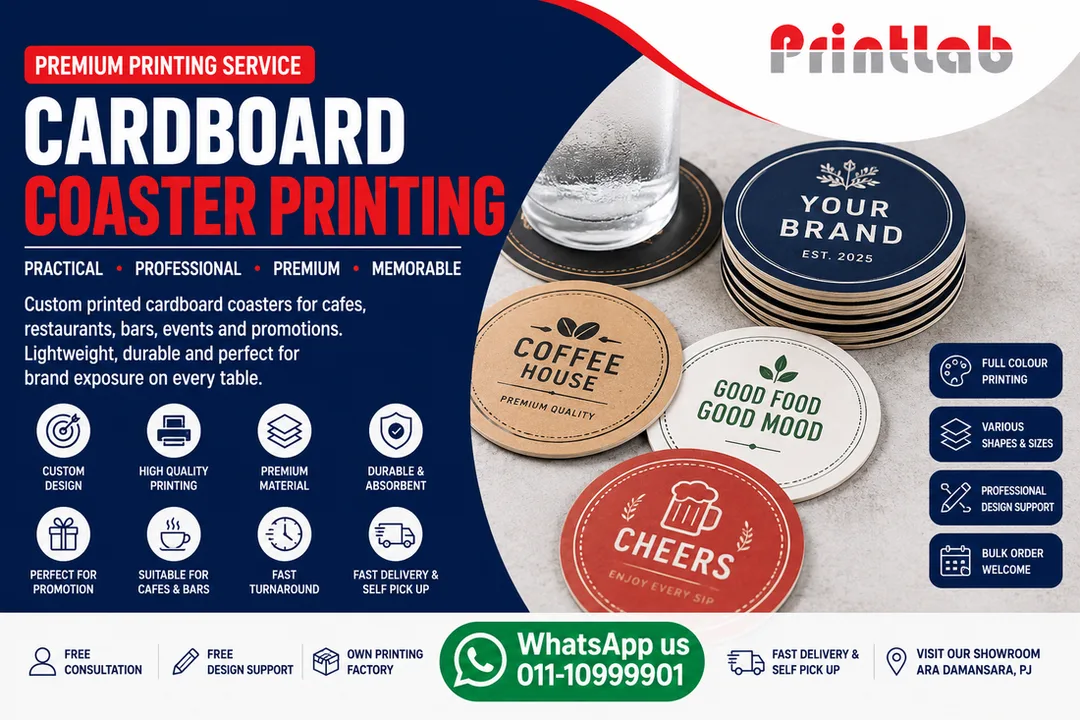 Custom Cardboard Coaster Printing Supplier in Petaling Jaya Selangor Malaysia