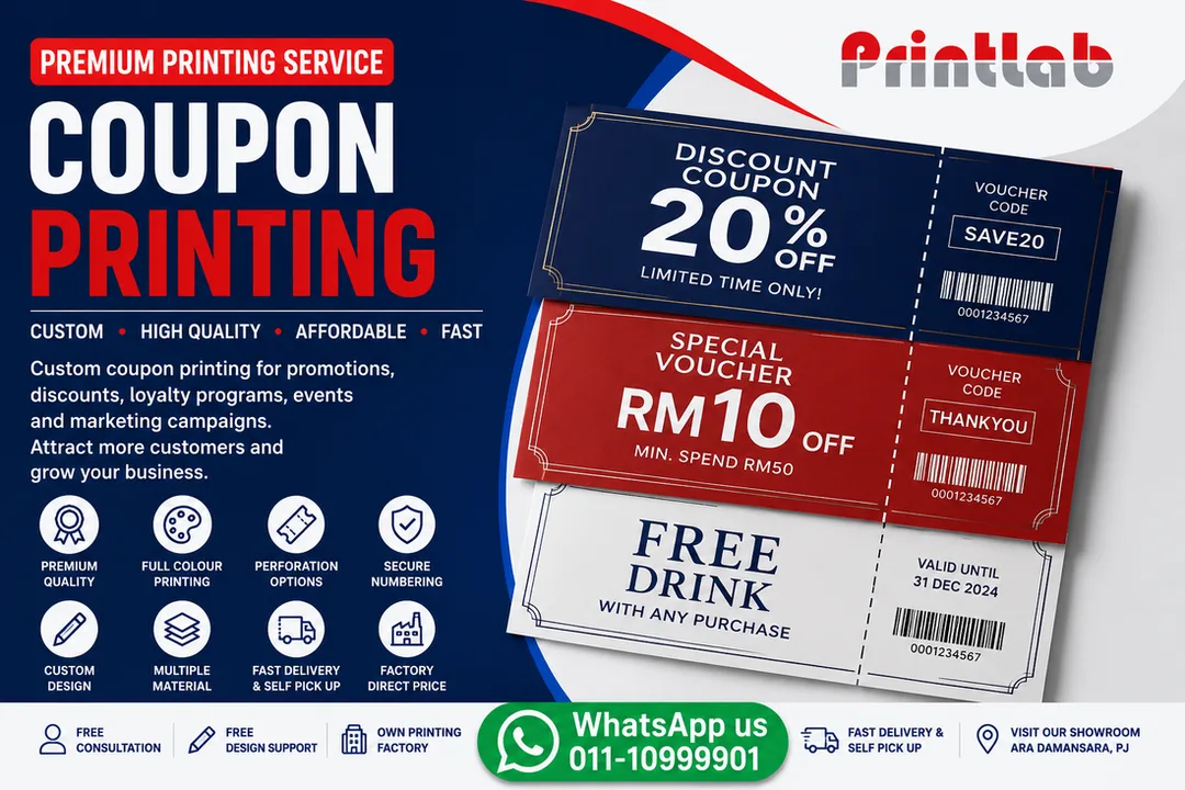 Custom Coupon Printing Supplier in Petaling Jaya Selangor Malaysia