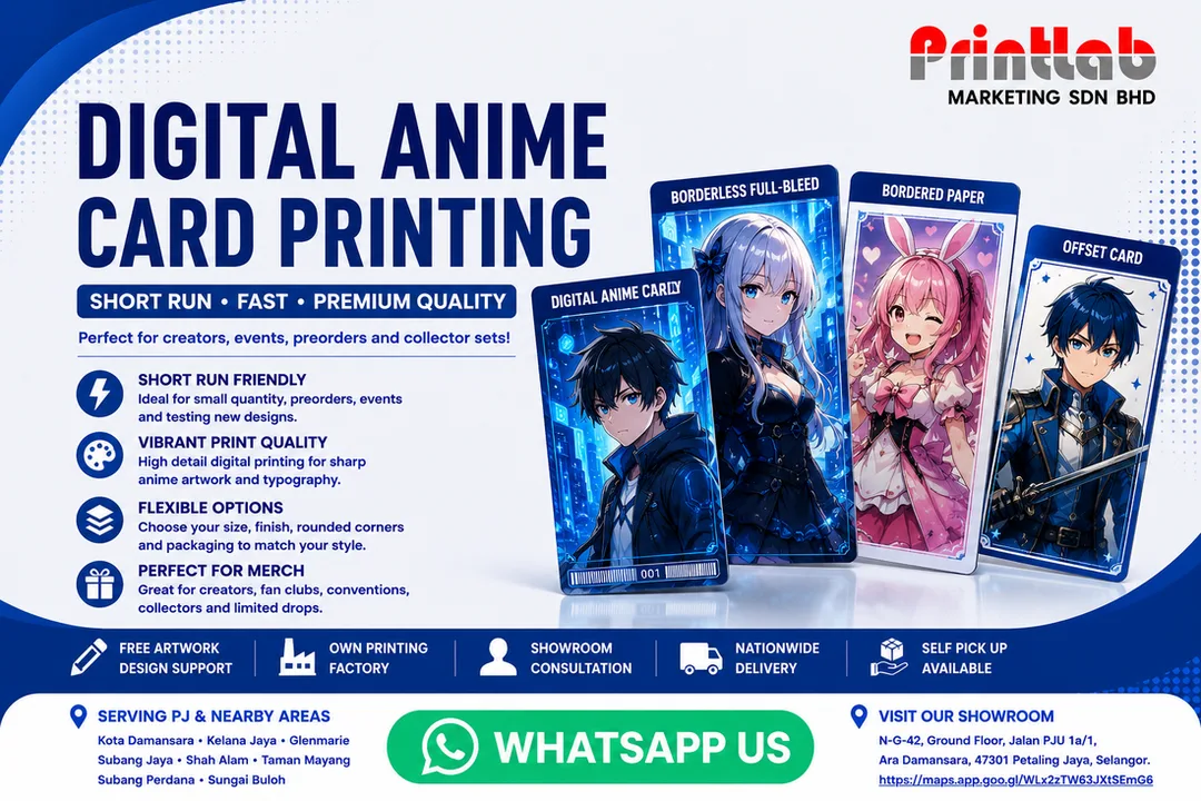 Digital Anime Card Printing by Printlab Marketing Sdn Bhd in Ara Damansara PJ