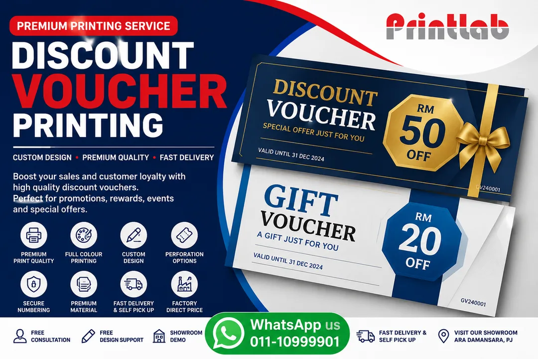 Custom Discount Voucher Printing Supplier in Petaling Jaya Selangor Malaysia