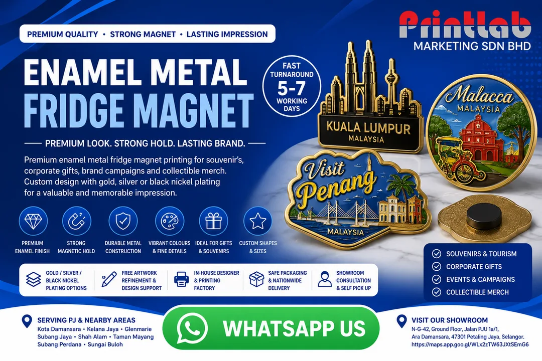 Enamel Metal Fridge Magnet Printing by Printlab Marketing Sdn Bhd in Petaling Jaya