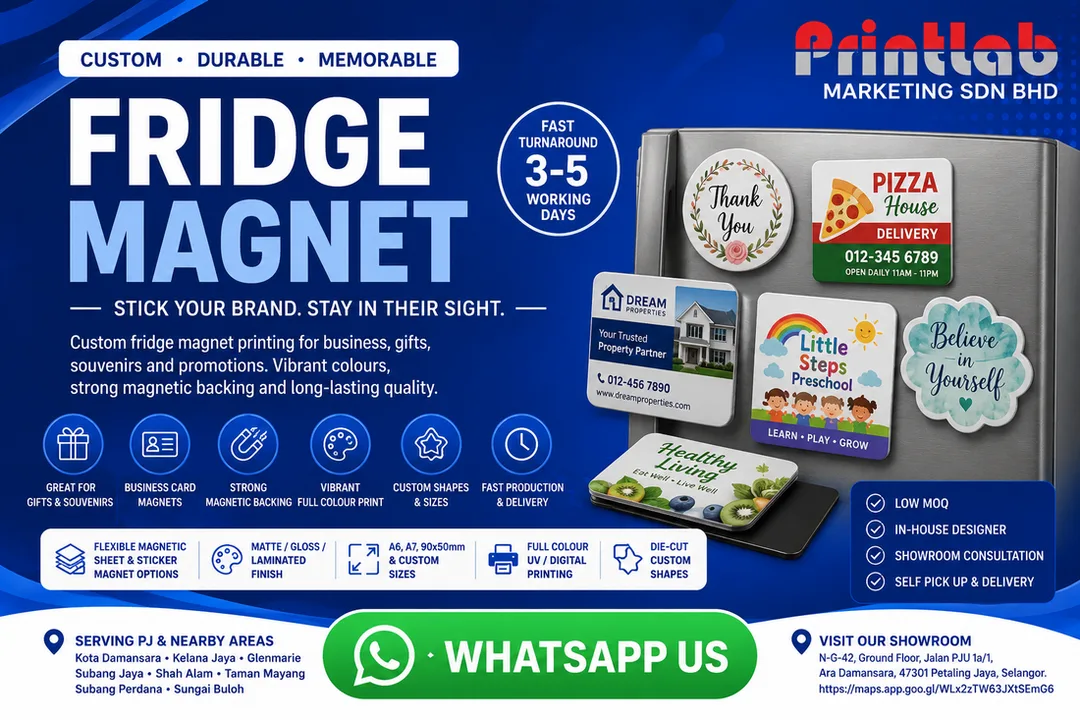 Fridge Magnet Printing by Printlab Marketing Sdn Bhd in Ara Damansara PJ