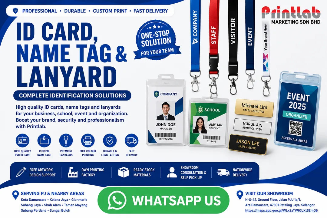 ID Card, Name Tag & Lanyard Printing by Printlab Marketing Sdn Bhd in Ara Damansara PJ