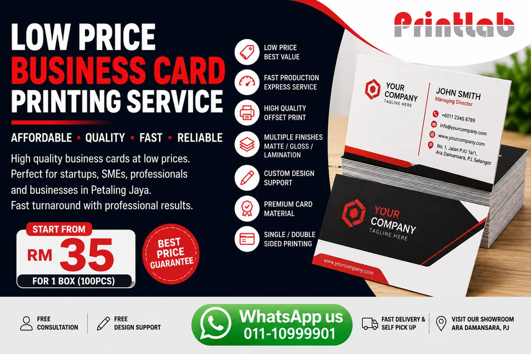 Affordable Low Price Business Card Printing Supplier in Petaling Jaya Selangor Malaysia