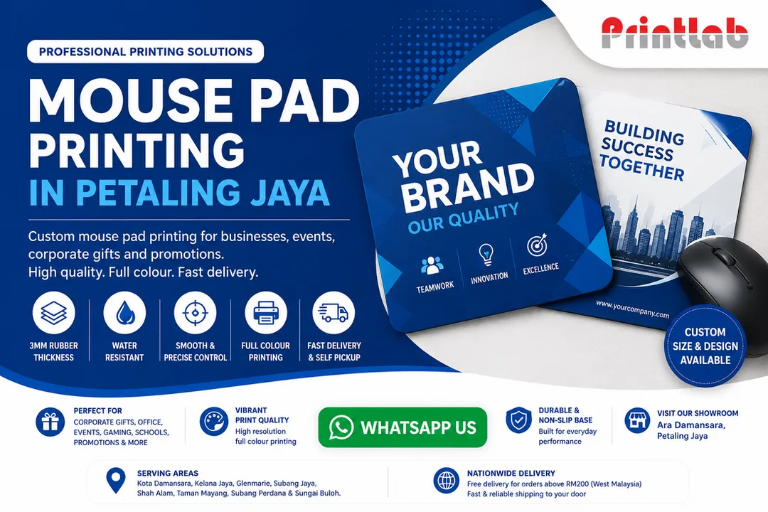 Custom mouse pad printing in Petaling Jaya by Printlab Marketing Sdn Bhd