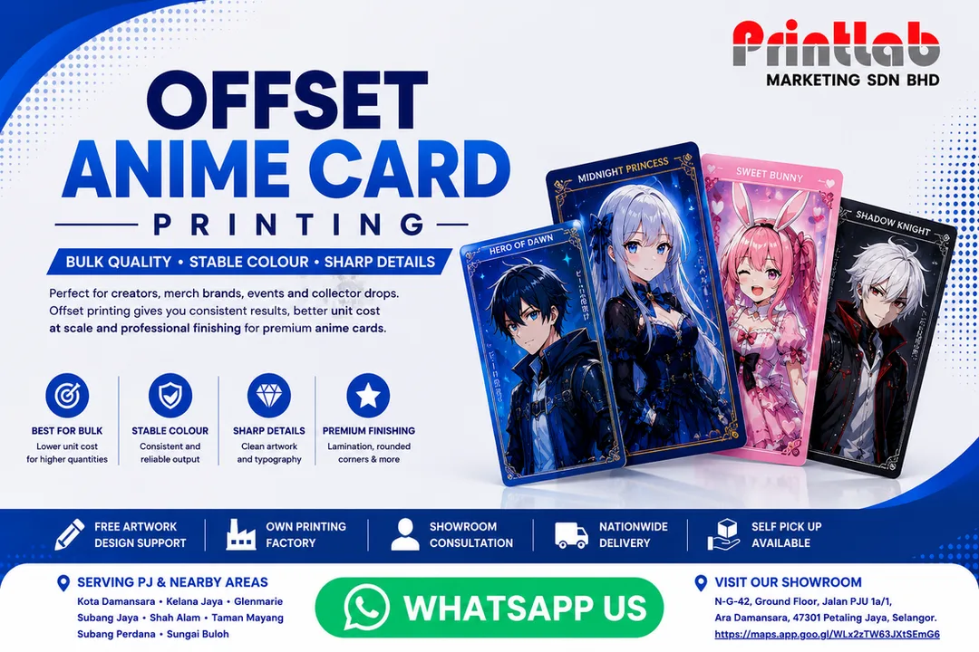 Offset Anime Card Printing by Printlab Marketing Sdn Bhd in Ara Damansara PJ