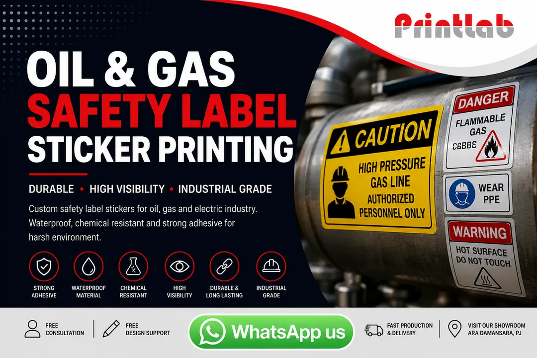 Custom Oil and Gas Safety Label Sticker Printing Supplier in Petaling Jaya Selangor