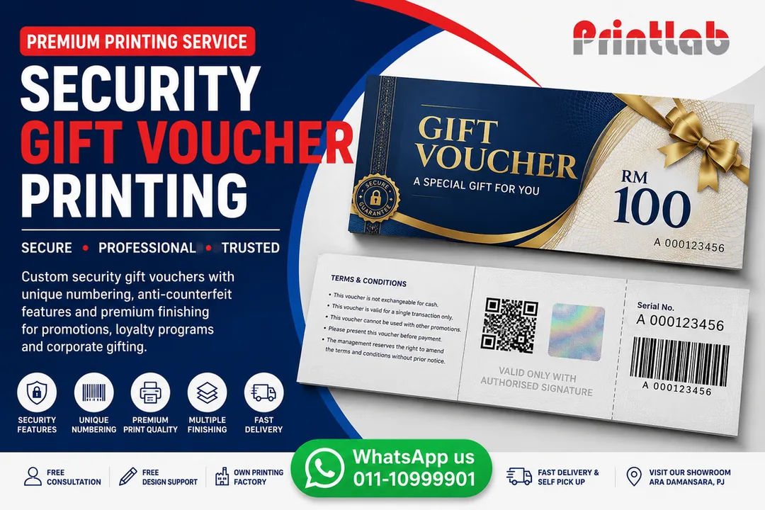 Custom Security Gift Voucher Printing Supplier in Petaling Jaya Selangor Malaysia
