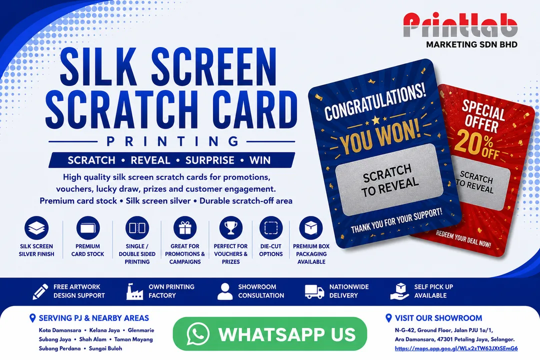 Silk Screen Scratch Card Printing by Printlab Marketing Sdn Bhd in Ara Damansara PJ