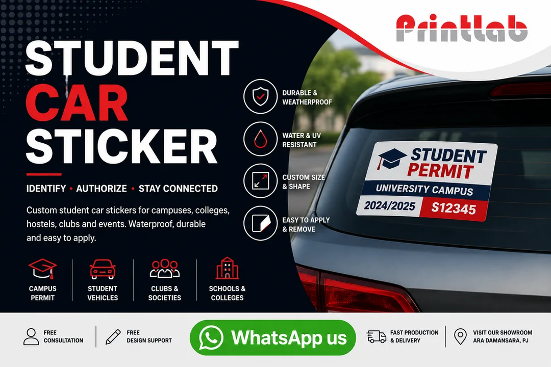 Custom Student Car Sticker Printing Supplier in Petaling Jaya Selangor