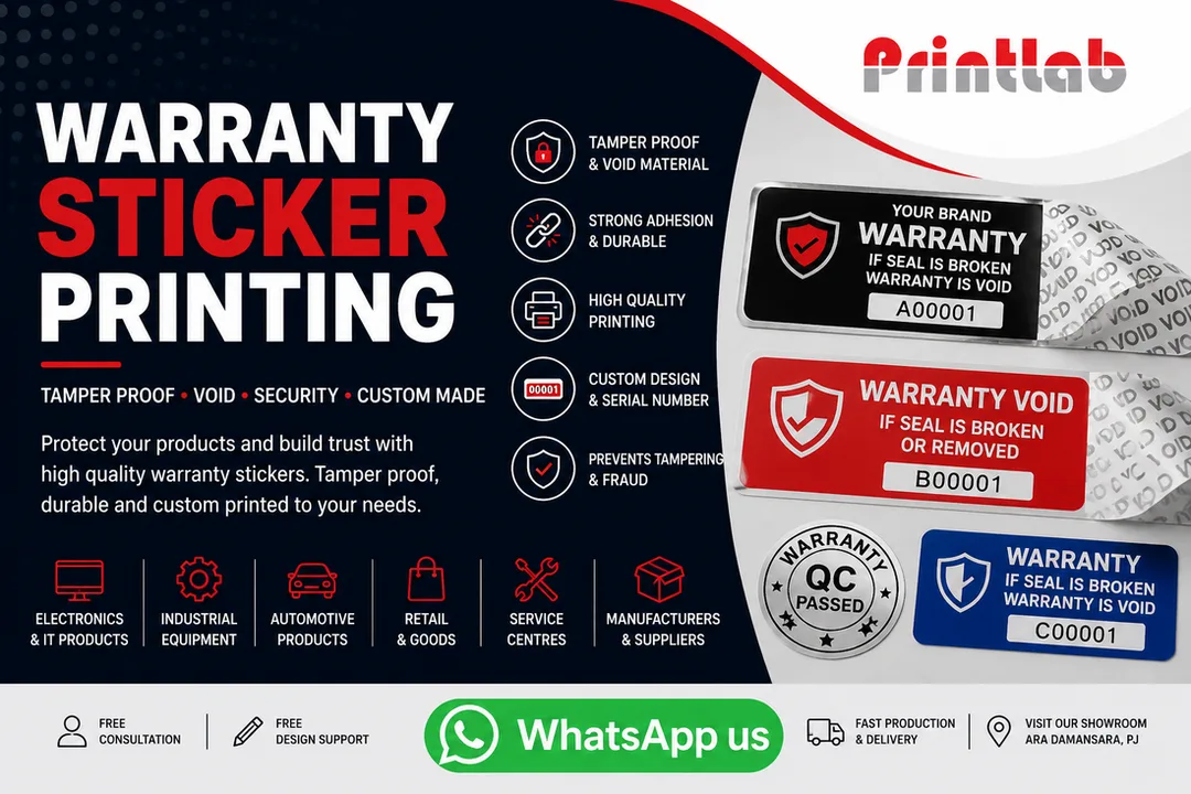 Custom Warranty Sticker Printing Supplier in Petaling Jaya Selangor