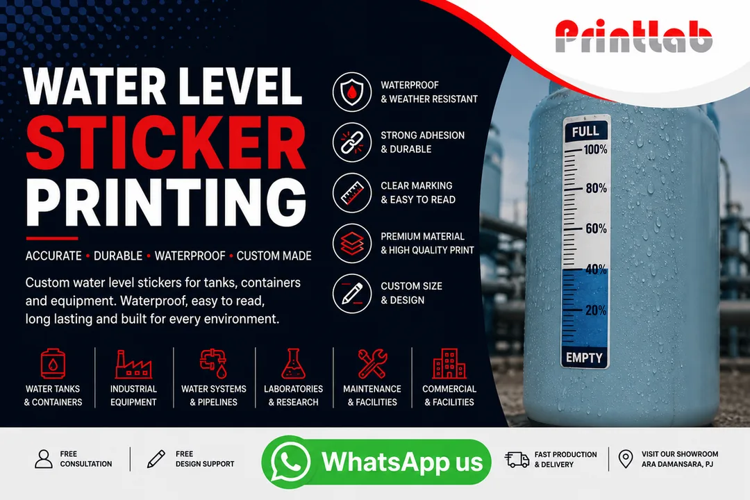 Custom Water Level Sticker Printing Supplier in Petaling Jaya Selangor