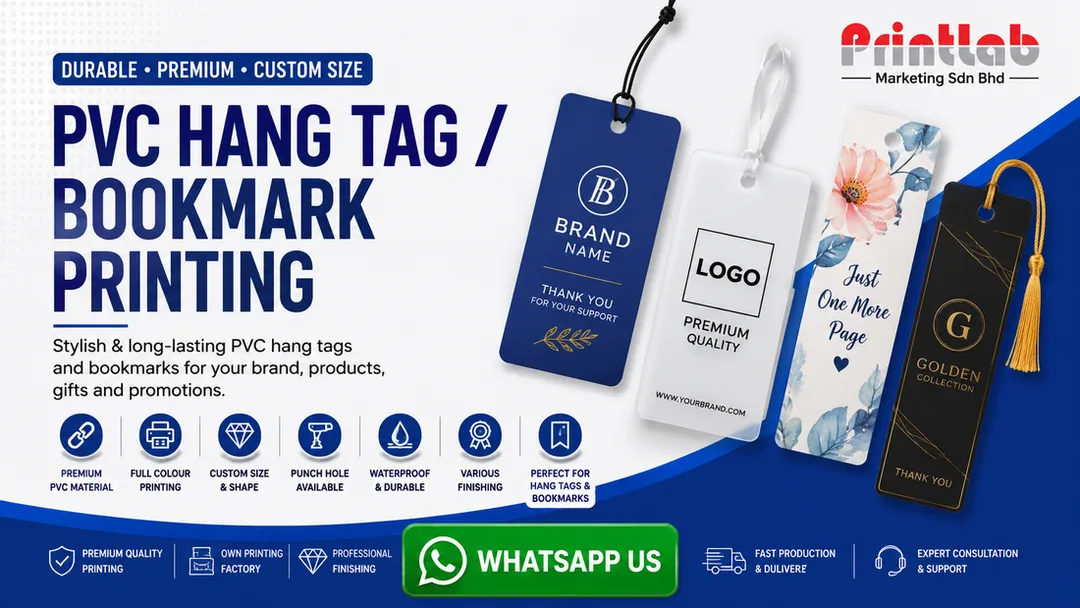 PVC Hang Tag / Bookmark Printing in Petaling Jaya by Printlab Marketing Sdn Bhd with Premium Custom PVC Tag Design